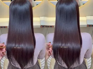 ロング カラー 興津/韓国レイヤー ダブルカラー美髪縮毛のヘアスタイル