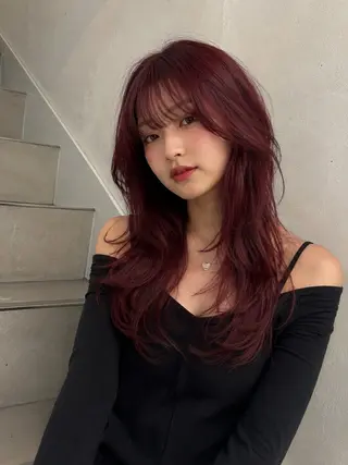ロング 🎀暖色カラー🎀 韓国ヘア まなかのヘアスタイル