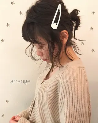 ミディアム ヘアアレンジ 市川 千夏のヘアスタイル