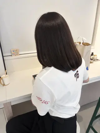 ミディアム ✨色持ちの良い艶 カラー✨蟹江真世のヘアスタイル