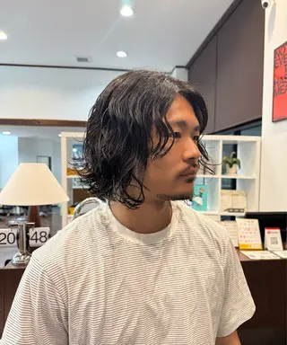 ミディアム 作野 凌都のヘアスタイル