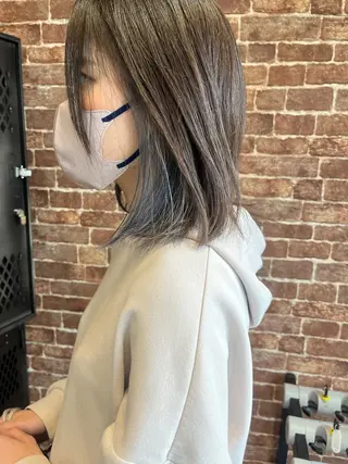 ミディアム カラー パーマ ヘアアレンジ メンズ キッズ ネイル マツエク・マツパ アイブロウ 久木原 ゆりのヘアスタイル