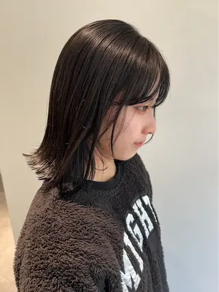 ミディアム カラー 髪質改善ミルクティー SATSUKI🌼.のヘアスタイル