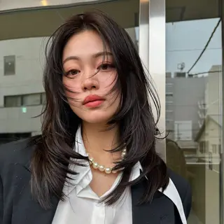 セミロング カラー レイヤー/髪質改善 Lond ambreのヘアスタイル