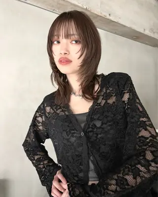 ミディアム 表参道レイヤーカット 髪質改善山岸季生のヘアスタイル