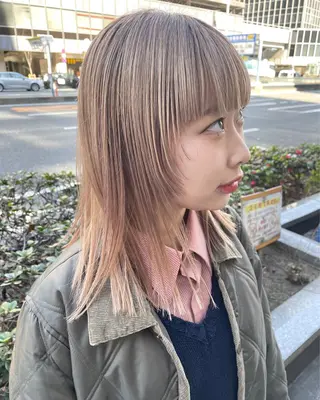 セミロング カラー パーマ ヘアアレンジ メンズ キッズ ネイル マツエク・マツパ アイブロウ tatsumi/ボブ ウルフ/レイヤーのヘアスタイル