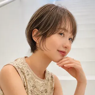 ショート カラー 心斎橋/難波ショート 白髪ぼかし 中尾のヘアスタイル