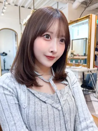 ミディアム カラー ヘアアレンジ ‎🤍レイヤー/ 縮毛矯正🖤菊池瑛士のヘアスタイル
