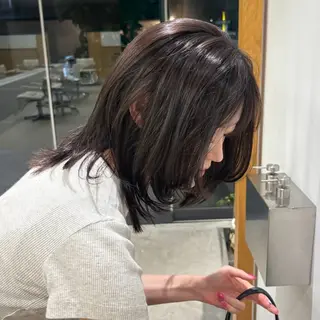 カラー 二次元ウルフ🍒 ボルドーカラー愛希子のヘアスタイル
