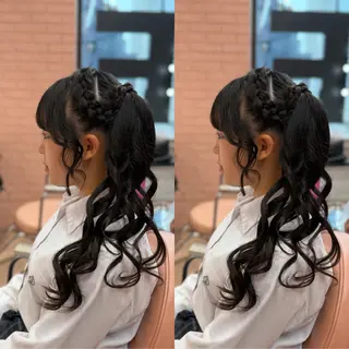 ロング ヘアアレンジ 梅田茶屋町ヘアセット 🎀RIONA🎀のヘアスタイル