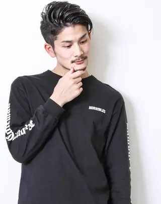 ミディアム カラー パーマ メンズ THE USUAL ユージュアルのヘアスタイル