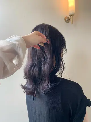 セミロング カラー ヘアアレンジ 本間 結衣のヘアスタイル