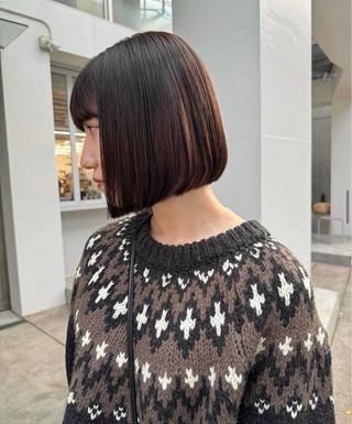 ショート カラー 似合わせ/オシャレ /ツヤ感🍃Renaのヘアスタイル