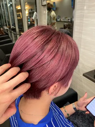 ショート カラー 髪質改善/縮毛矯正/ 超高濃度水素ケアのヘアスタイル