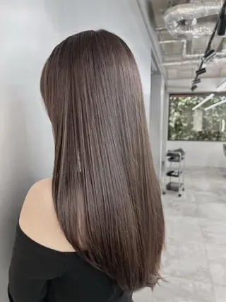 ロング グレージュ 透明感 ブリーチなし田島晃汰のヘアスタイル