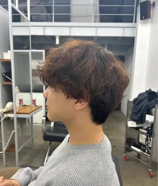 ショート パーマ メンズ 中村 里彩のヘアスタイル