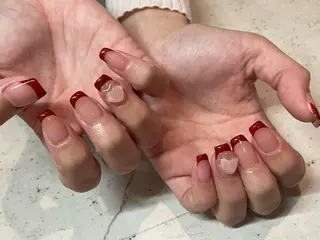 ネイル 韓国/ワンホン/長さ 出しつけ放題🎀のネイルデザイン