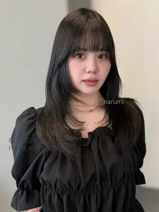 セミロング カラー 盛れ🎀韓国ヘア 美艶🇰🇷なるみのヘアスタイル