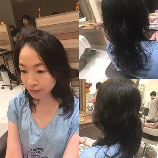セミロング パーマ KOOKI スティードトーキョーのヘアスタイル
