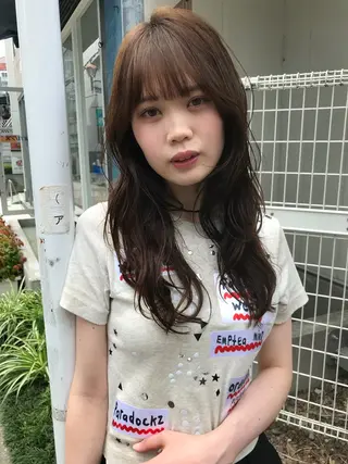 セミロング カラー 赤み消しカラー/ ナチュラル/トモキのヘアスタイル