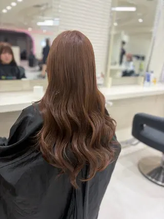ロング カラー レイヤー×大人可愛い ベージュHARUNAのヘアスタイル