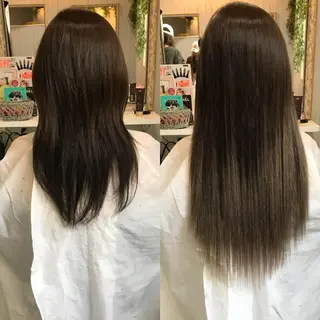 カラー ロング ヘアアレンジ 大阪レミーエクステ チビ編み込みのヘアスタイル
