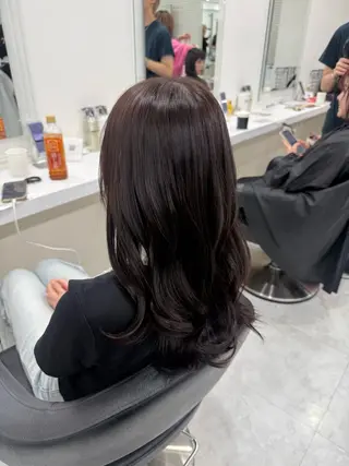 セミロング カラー ヘアアレンジ 暖色/ブリーチなし カラー/Anri🌹のヘアスタイル