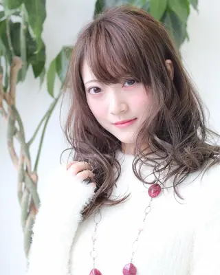 ミディアム カラー パーマ ブレス渡辺 康介のヘアスタイル