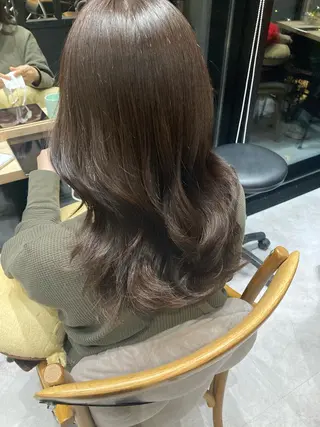 ミディアム ✨色持ちの良い艶 カラー✨蟹江真世のヘアスタイル