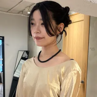 ヘアアレンジ レイヤーカット/ 透明感ベージュ　モカのヘアスタイル