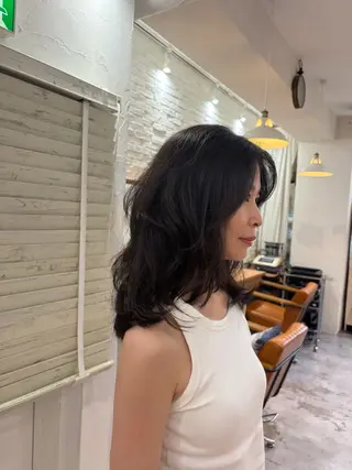 セミロング 松下 倫子のヘアスタイル