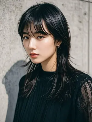 セミロング ウルフカット 811 大阪梅田 ウルフのヘアスタイル