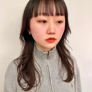 セミロング カラー 似合わせレイヤー/ ケアパーマ/高倉のヘアスタイル