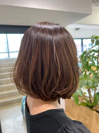 ミディアム カラー パーマ トップスタイリスト 💙藤原 純のヘアスタイル