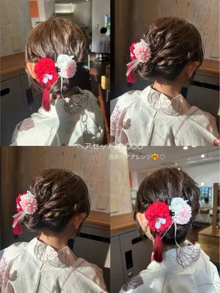 セミロング ヘアアレンジ 佐藤光華/JANU /カラーモデルのヘアスタイル
