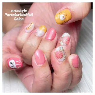 ミディアム ネイル 🐾enen style 🐾のネイルデザイン