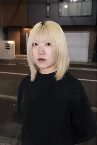 セミロング カラー ブロンド/ピンク/ ミルクティー/アトムのヘアスタイル