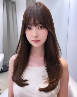 ロング City/louwe 韓国レイヤーカットのヘアスタイル