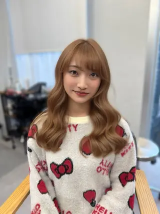 セミロング カラー ヘアアレンジ 暖色系/透明感 治野心のヘアスタイル