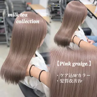 ロング カラー NAMI🤎ブラウン &ミルクティー🤍のヘアスタイル