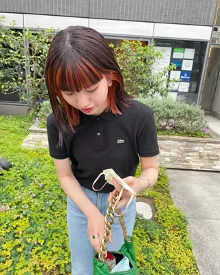 ミディアム カラー パーマ ヘアアレンジ メンズ キッズ ネイル マツエク・マツパ アイブロウ tatsumi/ボブ ウルフ/レイヤーのヘアスタイル