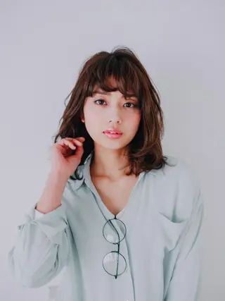 ミディアム カラー パーマ 松島祐介【店長/ トップディレクター】のヘアスタイル