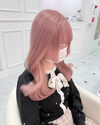 ロング カラー ハイトーンカラー💞 くるみ🎀のヘアスタイル