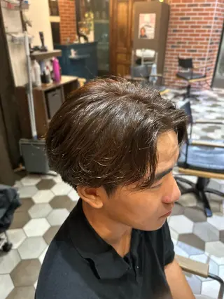 カラー メンズ ハイトーン🎨/ パーマ🌀/堀江輝起のヘアスタイル