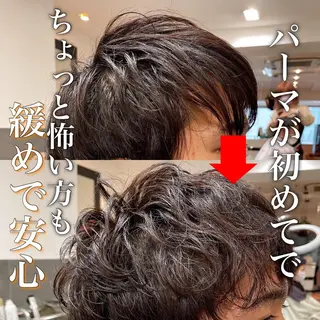 ショート カラー パーマ ヘアアレンジ メンズ 新宿御苑前/ボブ 髪質改善Ryuseiのヘアスタイル