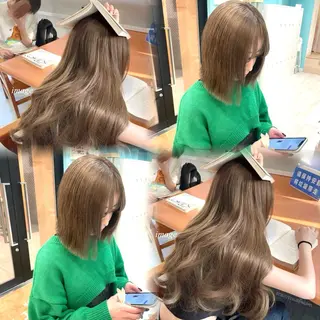 ミディアム カラー 韓国ハイレイヤー ハッシュカット特化のヘアスタイル