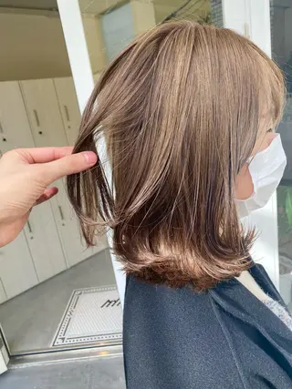 ミディアム カラー ハイトーン×似合わせ 🌱中川慎之介のヘアスタイル