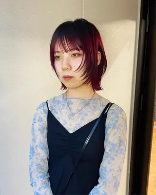 ショート カラー ハイトーン/レイヤー /ウルフ⭐️永田⭐️のヘアスタイル