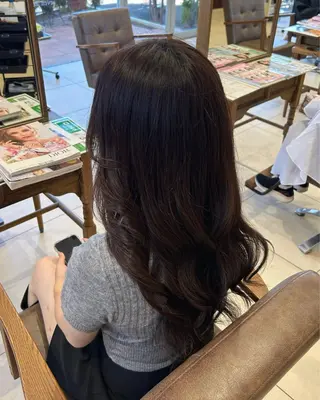 ロング カラー Sae/クロスパーマ /盛れる顔周りのヘアスタイル