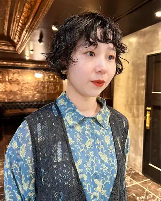 ショート パーマ 圧倒的デザイン力 店長🎨RENAのヘアスタイル